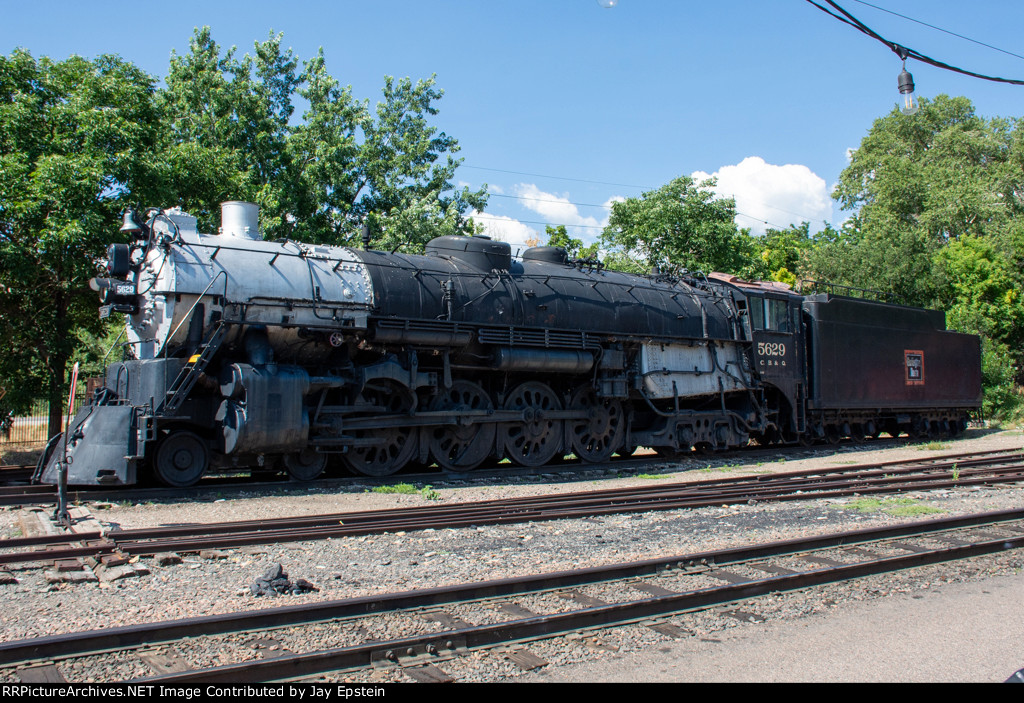 CBQ 5629 is on display on the Colorado Railroad Museum 